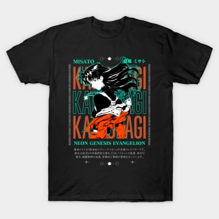 Misato Katsuragi Dynamic Action Poster - Neon Genesis Evangelion T-Shirt